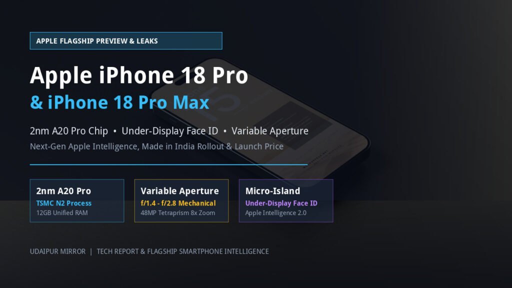 Apple iPhone 18 Pro and iPhone 18 Pro Max Features Specs Camera and India Price Banner