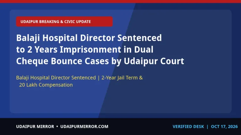 balaji hospital udaipur cheque bounce case udaipur judicial verdict