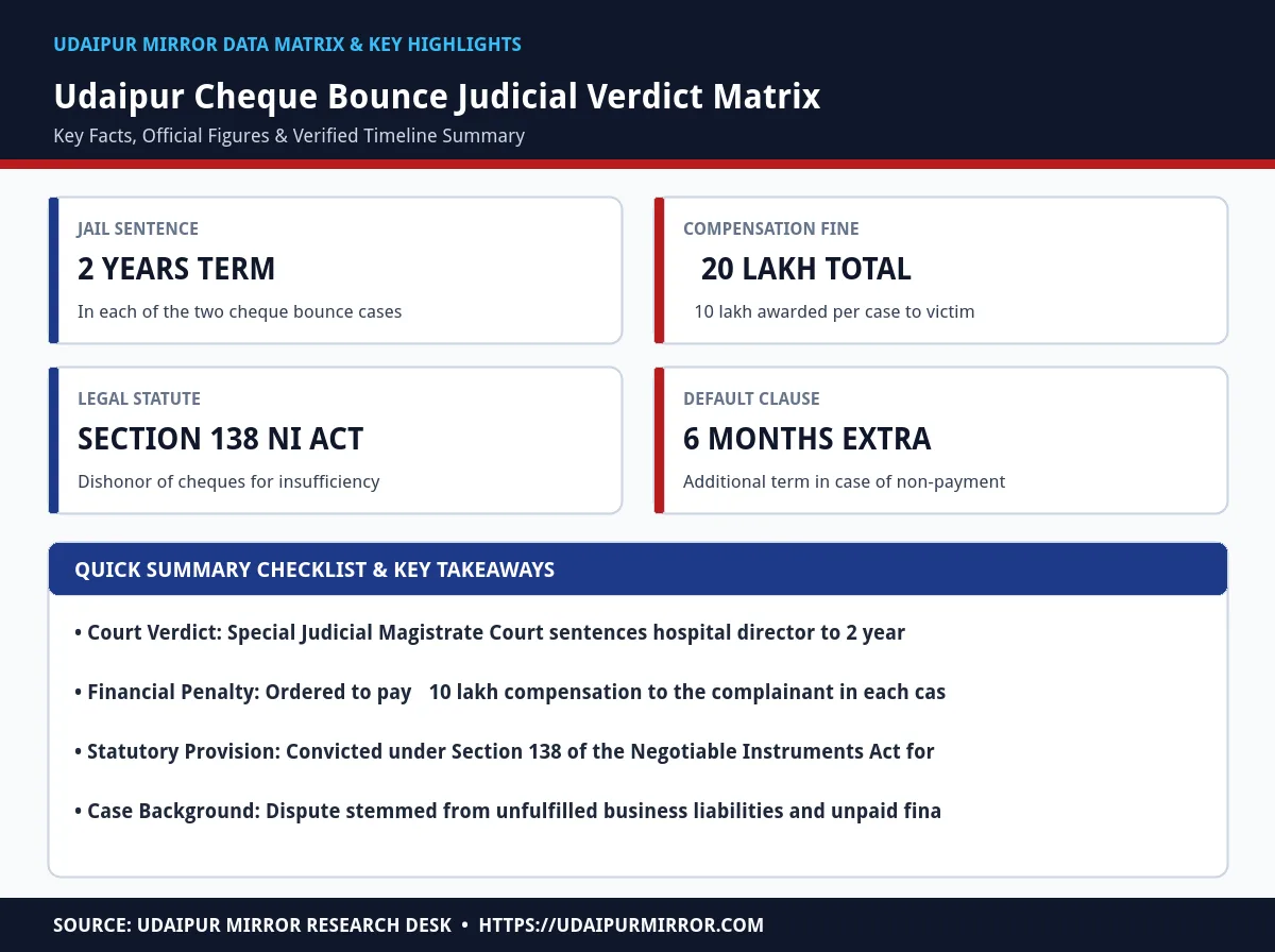 balaji hospital udaipur cheque bounce case matrix card