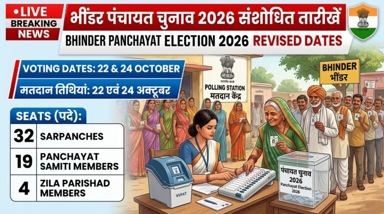 Bhinder Panchayat Election Revised Dates 2026 Sarpanch Zila Parishad Voting Schedule