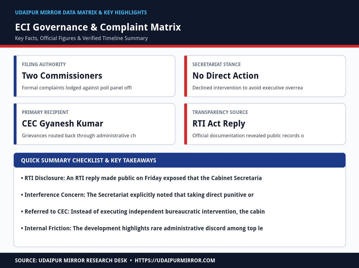 election commissioners complain against senior eci officer matrix card