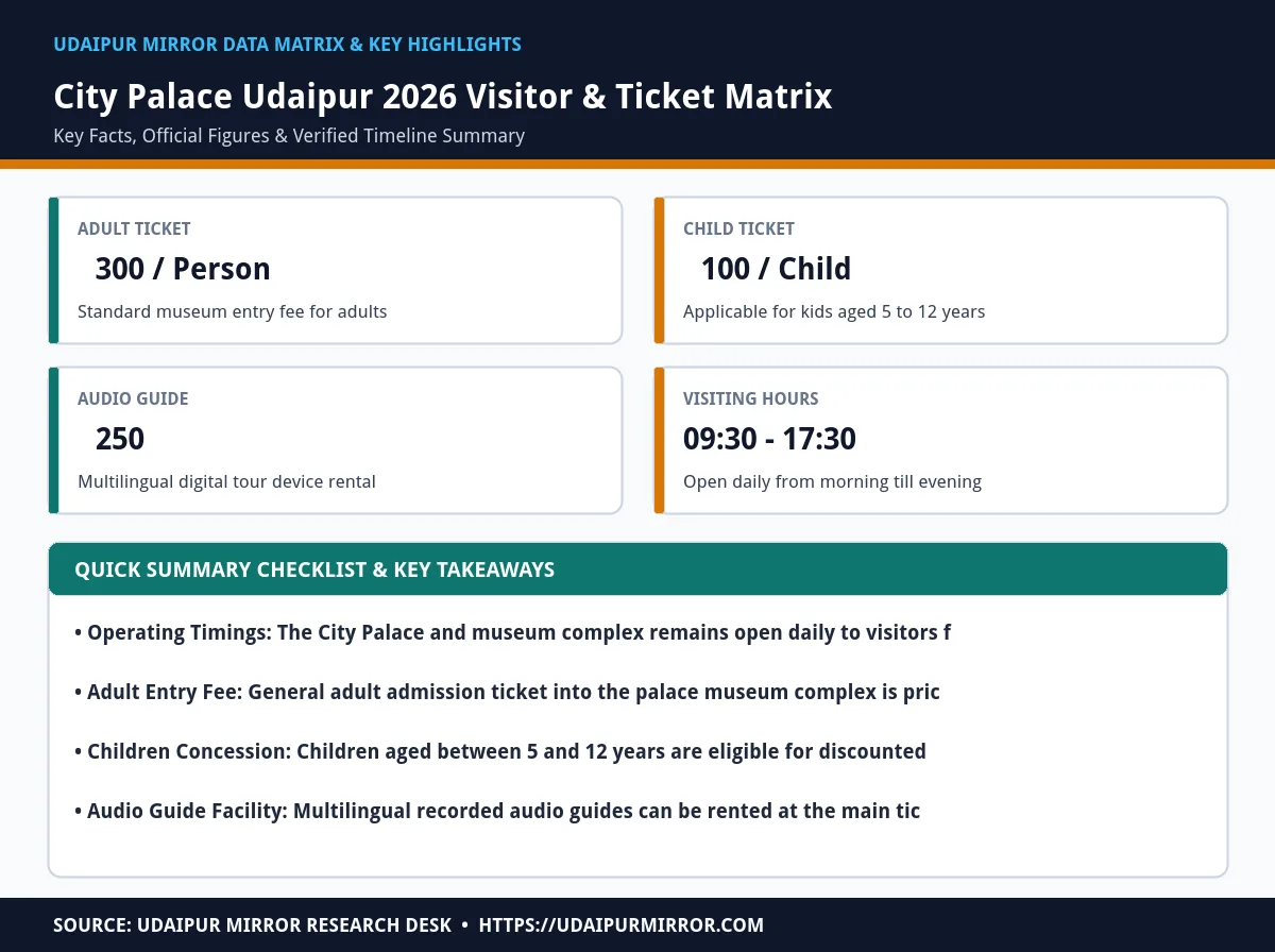 city palace udaipur ticket price and timings matrix card