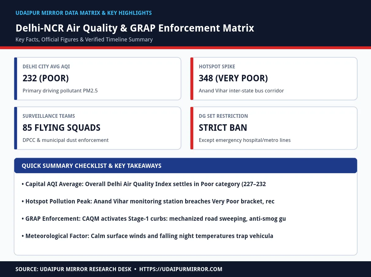 delhi air quality grap measures anand vihar matrix card