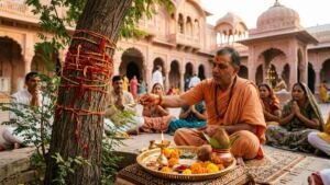 Dussehra 2026 Shami Puja significance sacred Khejri tree ritual and brass thali in Nathdwara Mewar temple