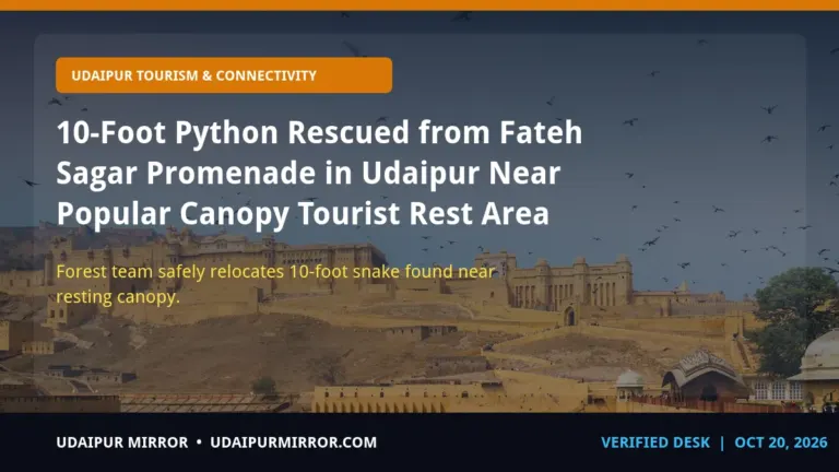 fateh sagar python rescue udaipur 10-foot python rescued at fateh sagar