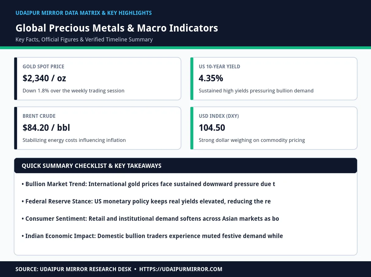global gold prices interest rate pressure matrix card