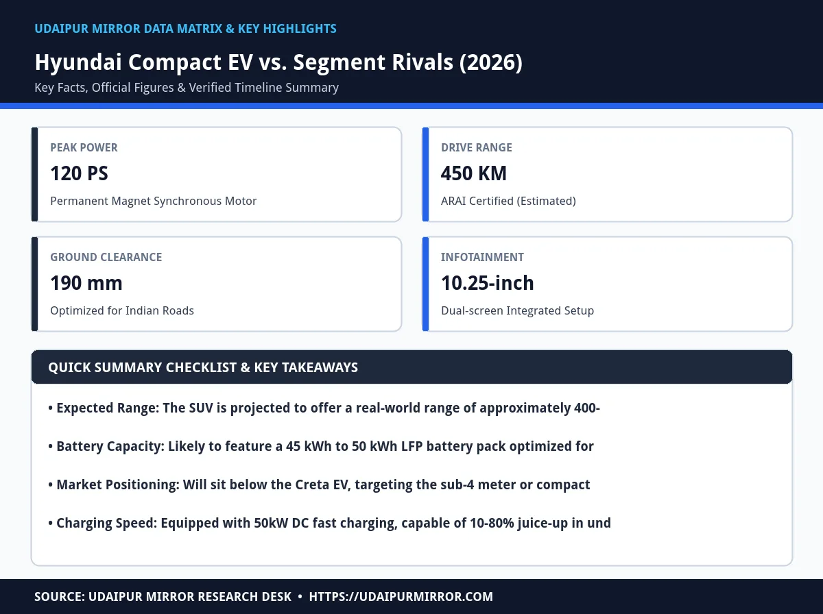 hyundai compact electric suv india matrix card