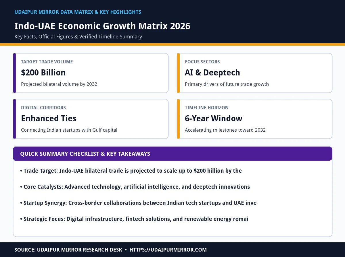 indo-uae trade to 200b matrix card