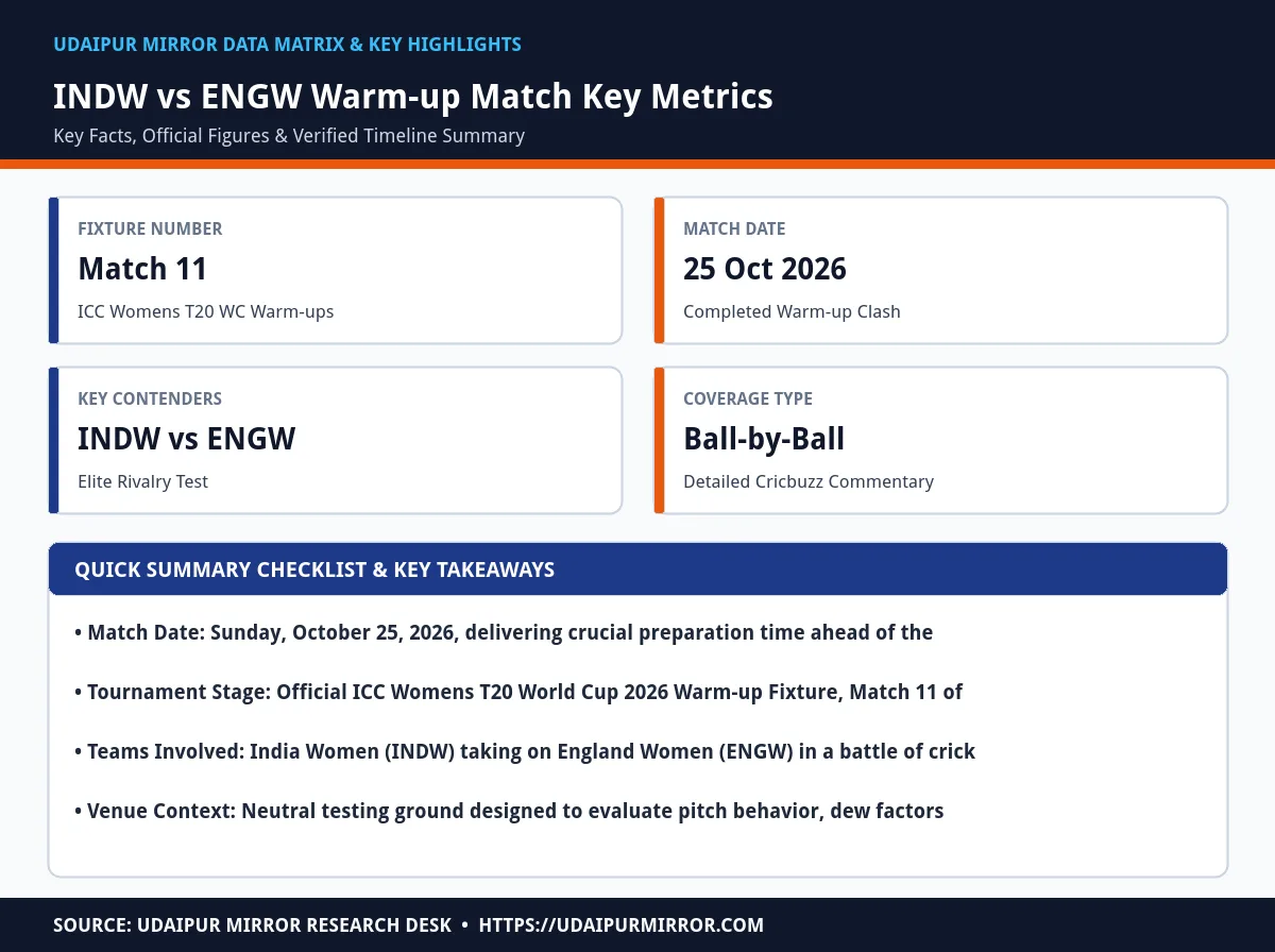 indw vs engw warm-up match matrix card