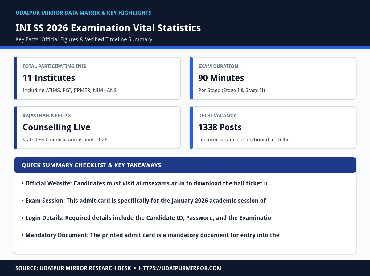ini ss 2026 admit card matrix card