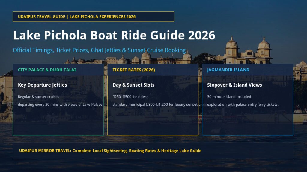 Lake Pichola Boat Ride Timings Ticket Prices and Sunset Cruise Guide 2026 Banner