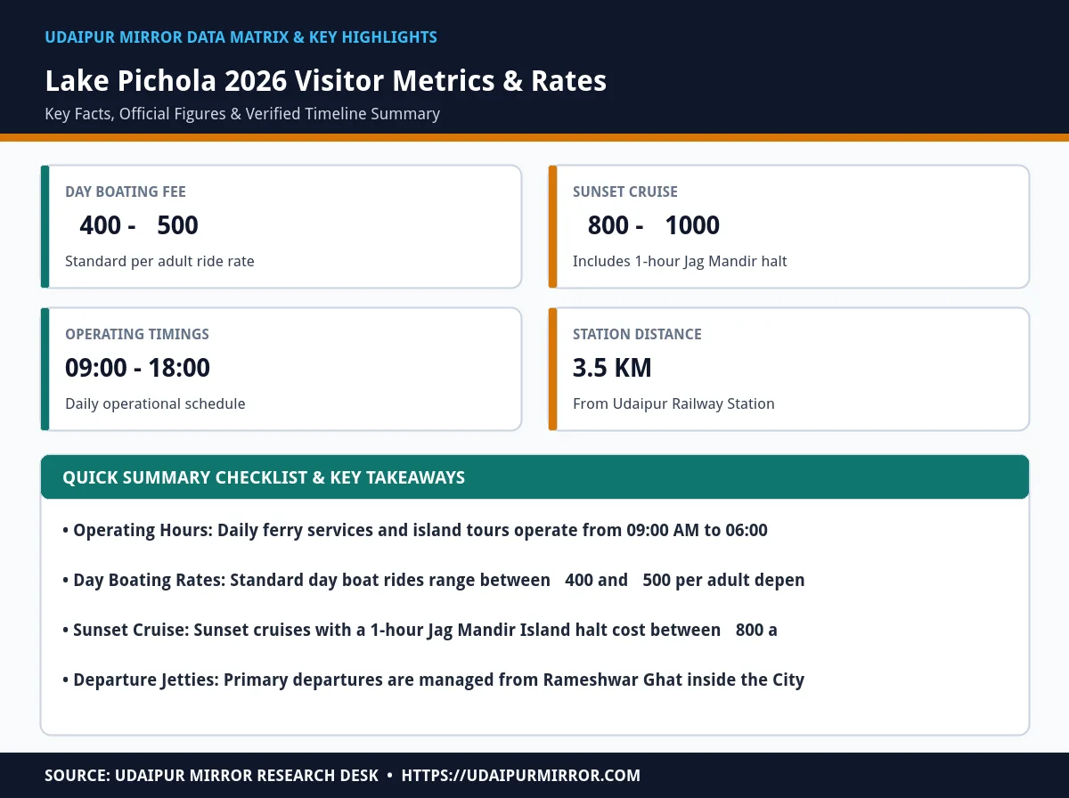 lake pichola boating ticket rates and timings matrix card