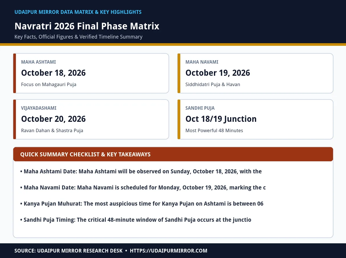 maha ashtami and maha navami 2026 dates matrix card