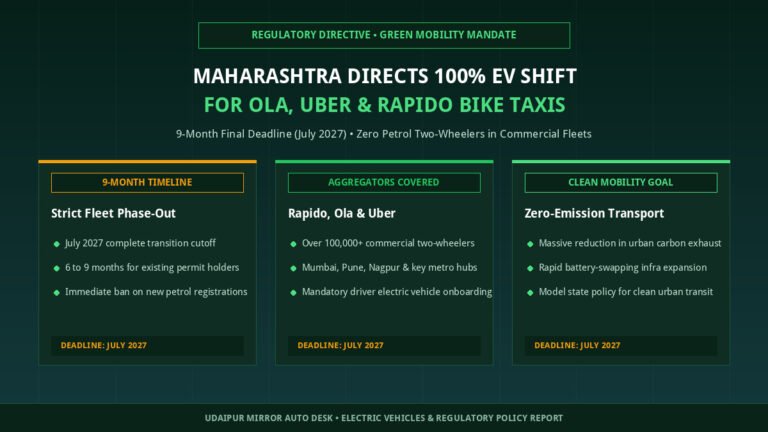 Maharashtra Mandates 100% EV Bike Taxis for Ola Uber and Rapido Within 9 Months