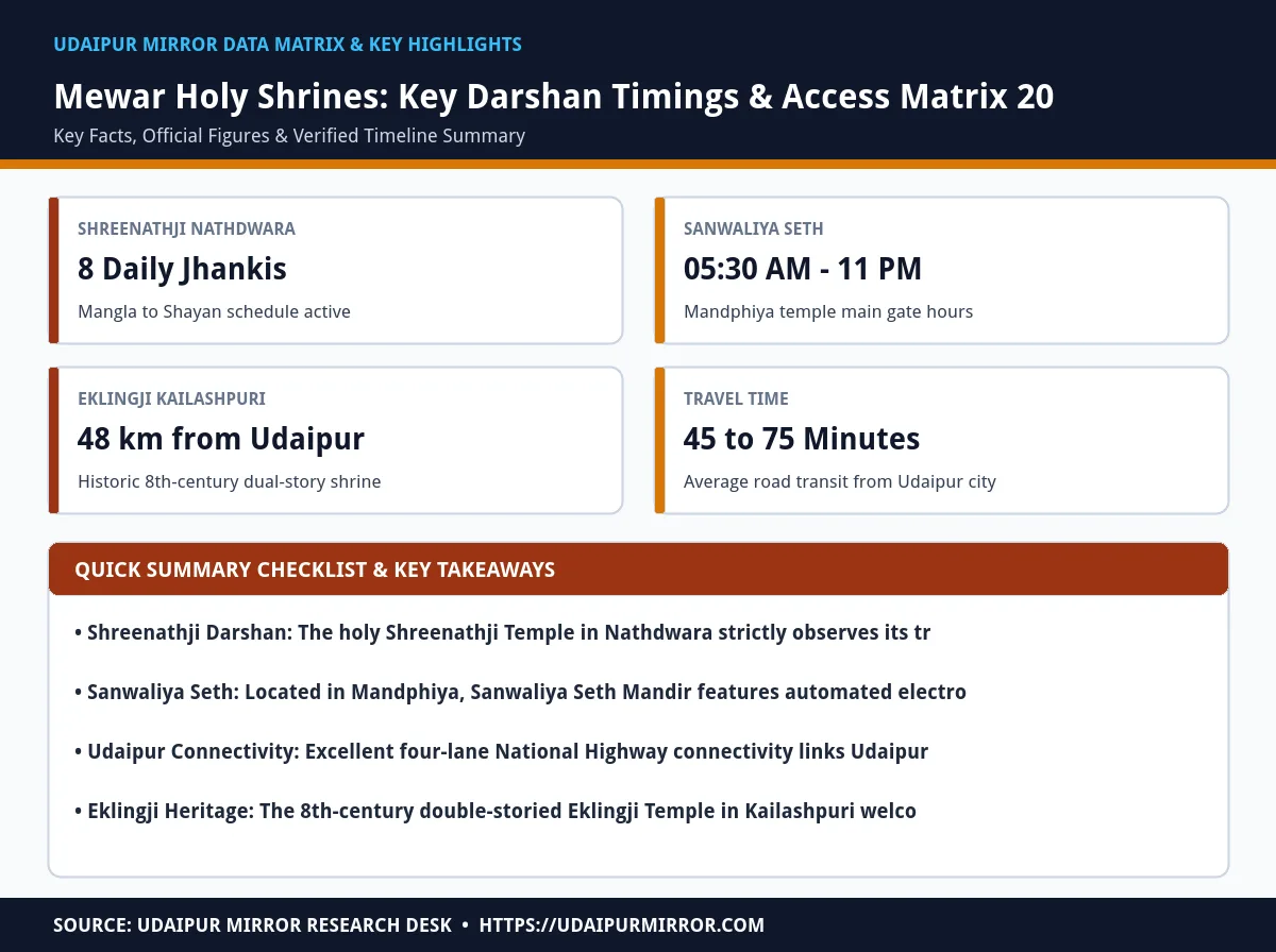 nathdwara shreenathji 8-jhanki timings matrix card