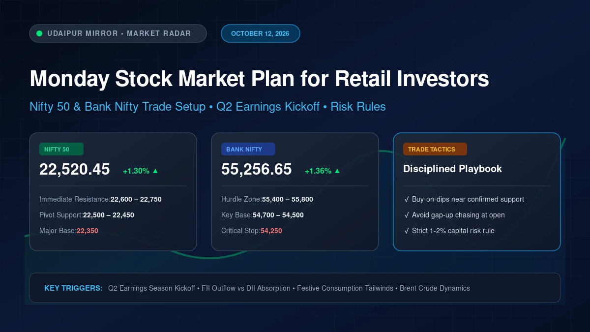 Monday stock market plan for retail investors Nifty Bank Nifty trade setup banner