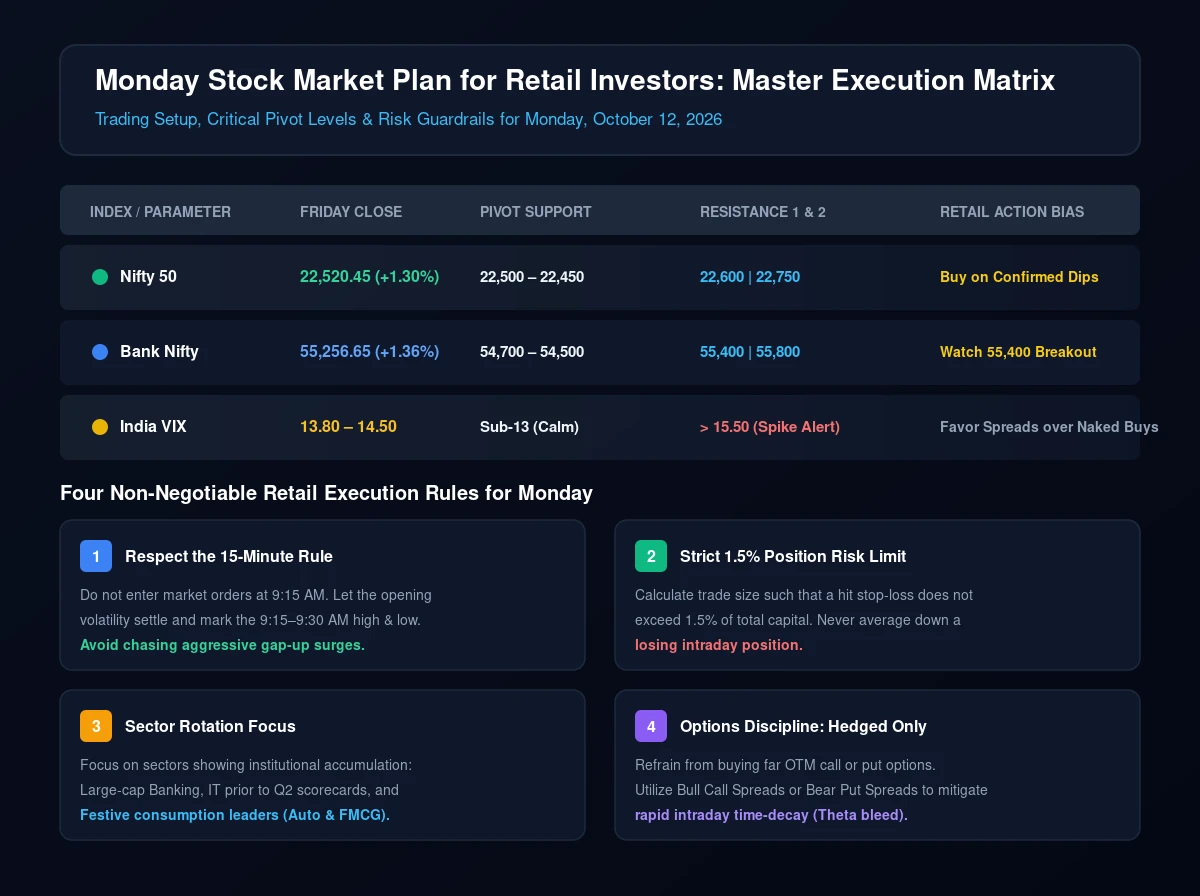 Monday stock market plan for retail investors key support resistance levels matrix table