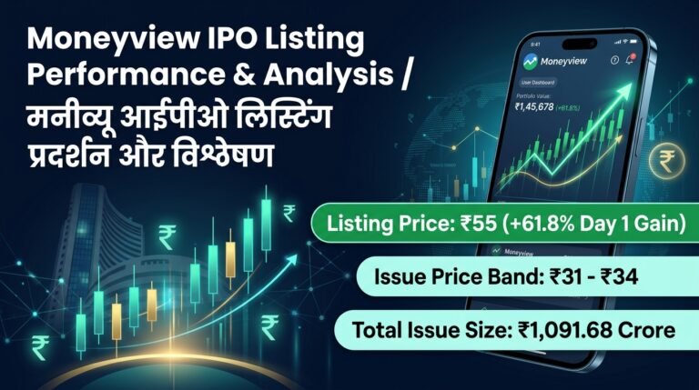 Moneyview IPO Listing Price ₹55 Day 1 Gain 61.8 Percent Share Market Performance