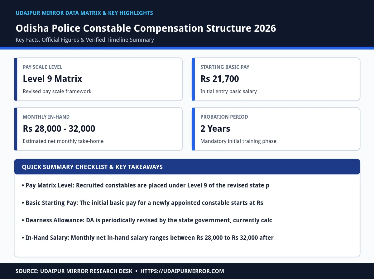 odisha police constable salary 2026 matrix card