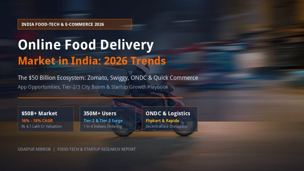 Online Food Delivery Market in India 2026 Apps Trends and ONDC Growth Infographic Banner