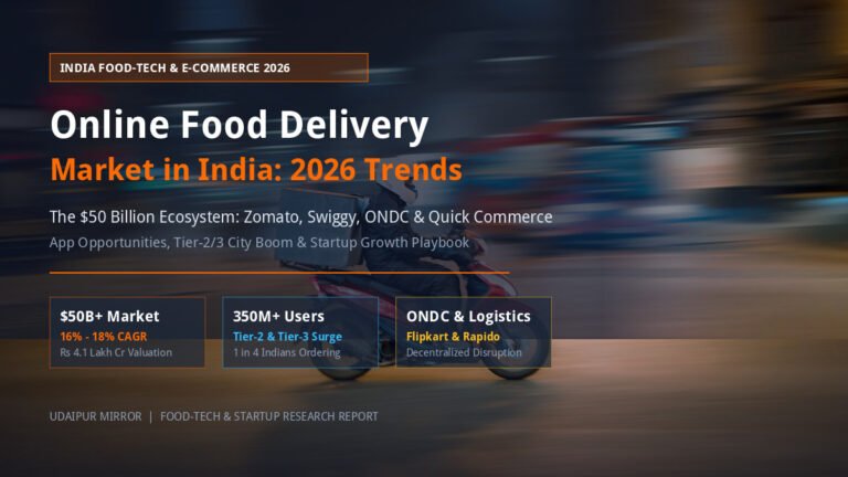 Online Food Delivery Market in India 2026 Apps Trends and ONDC Growth Infographic Banner