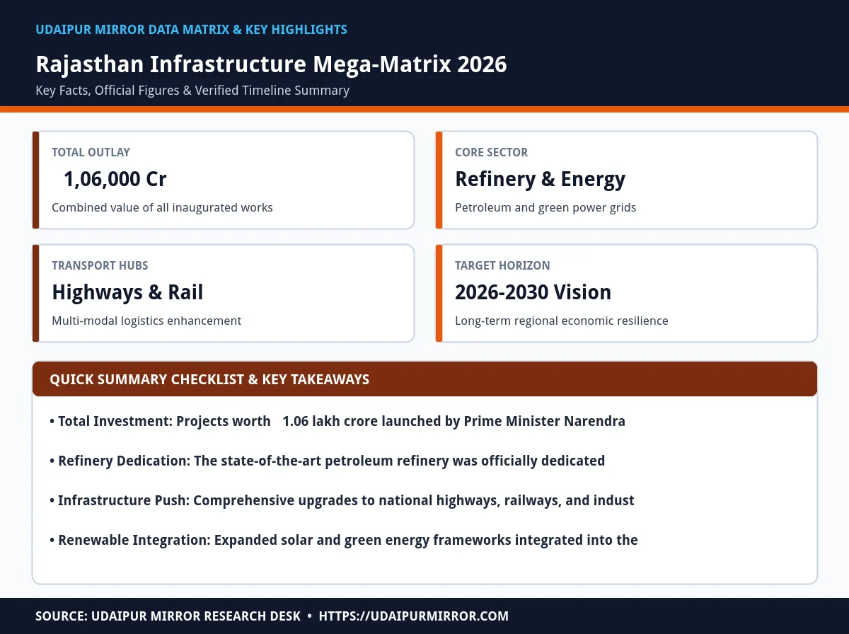pm modi rajasthan projects matrix card