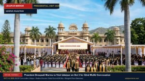 President Droupadi Murmu Udaipur visit MLSU convocation banner