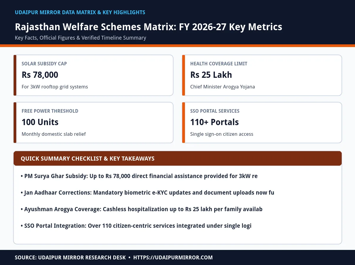 rajasthan government welfare schemes matrix card