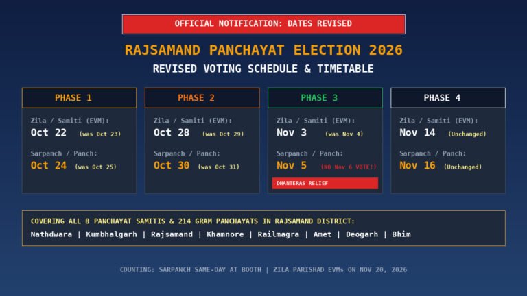 Rajsamand Panchayat Election 2026 Revised Voting Dates Schedule Banner