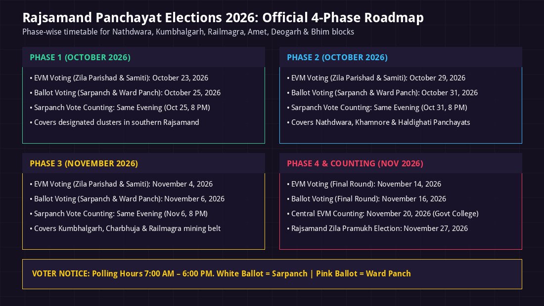 Rajsamand Panchayat Election 2026 4 Phase Roadmap Infographic