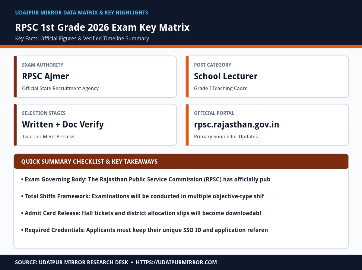 rpsc 1st grade exam date 2026 matrix card