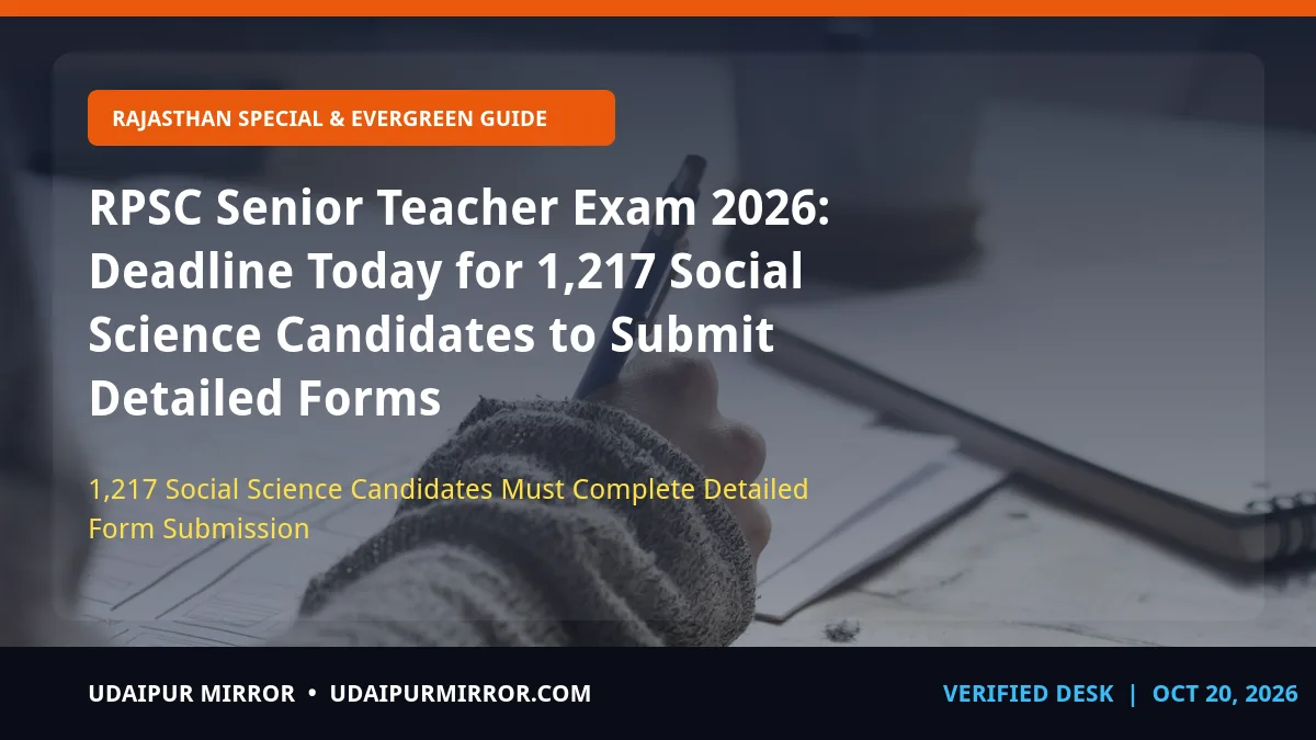 rpsc senior teacher application deadline rpsc senior teacher daf deadline today