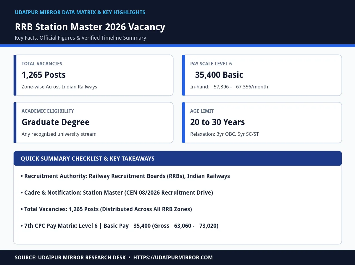 rrb station master recruitment 2026 matrix card