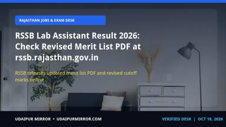 rssb lab assistant result 2026 rssb lab assistant result 2026 revised merit list out