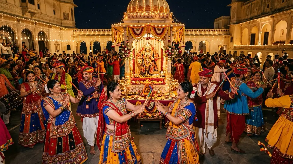 Shrimali Samaj Navratri Dandiya Mahotsav Sanskar Bhawan Tiger Hill Udaipur Celebrations Banner