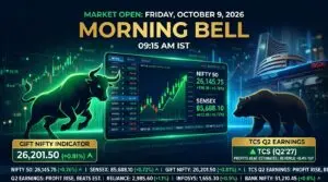 Stock Market Opening Today 9 October 2026 GIFT Nifty Sensex TCS Results