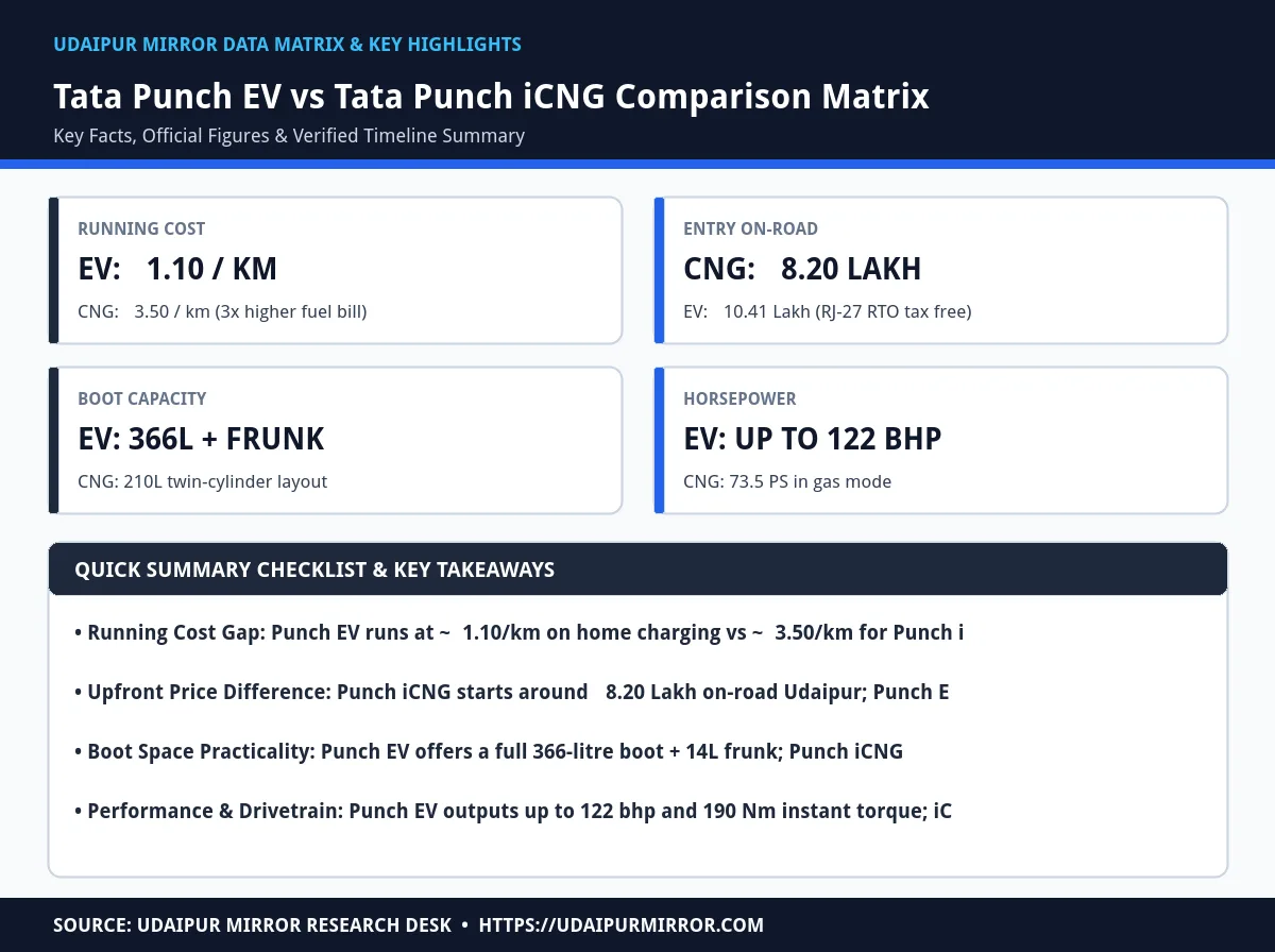 tata punch ev vs tata punch cng matrix card