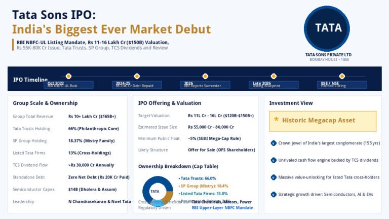 Tata Sons IPO Official Dashboard Infographic Banner