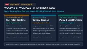 Today auto news update October 11 2026 featuring festive sales rush, Mahindra Thar Roxx delivery backlog, and PM E-DRIVE electric rules in Udaipur