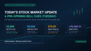 todays stock market update and opening cues 13 october 2026 sensex nifty gift nifty banner