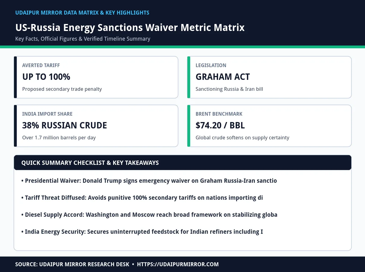 trump waives russia sanctions tariffs india matrix card