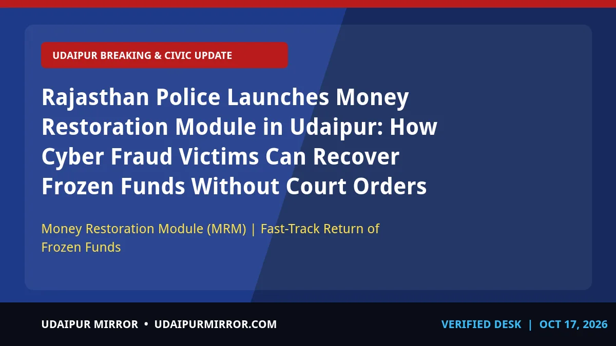 udaipur cyber fraud money restoration module cyber police advisory
