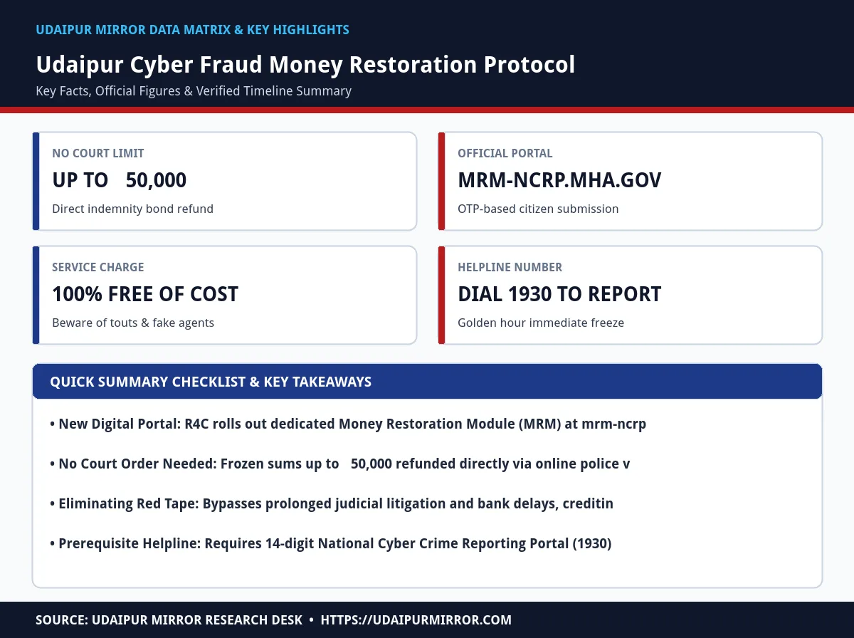udaipur cyber fraud money restoration module matrix card