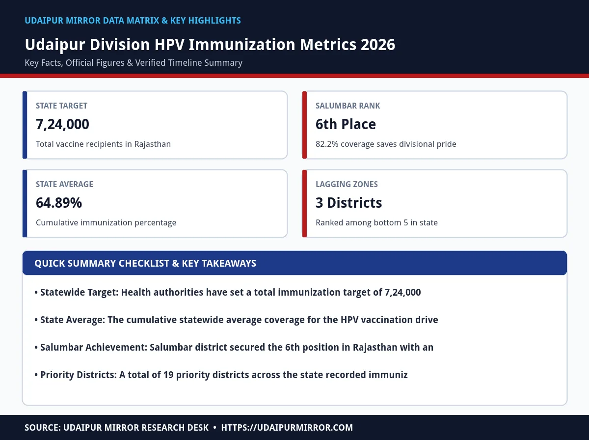 udaipur division hpv vaccination report matrix card