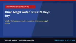 udaipur hiran magri water crisis hiran magri water crisis: 28 days dry