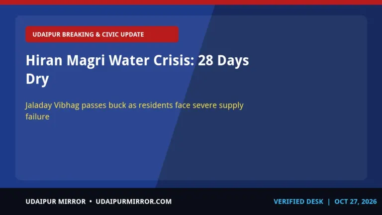 udaipur hiran magri water crisis hiran magri water crisis: 28 days dry