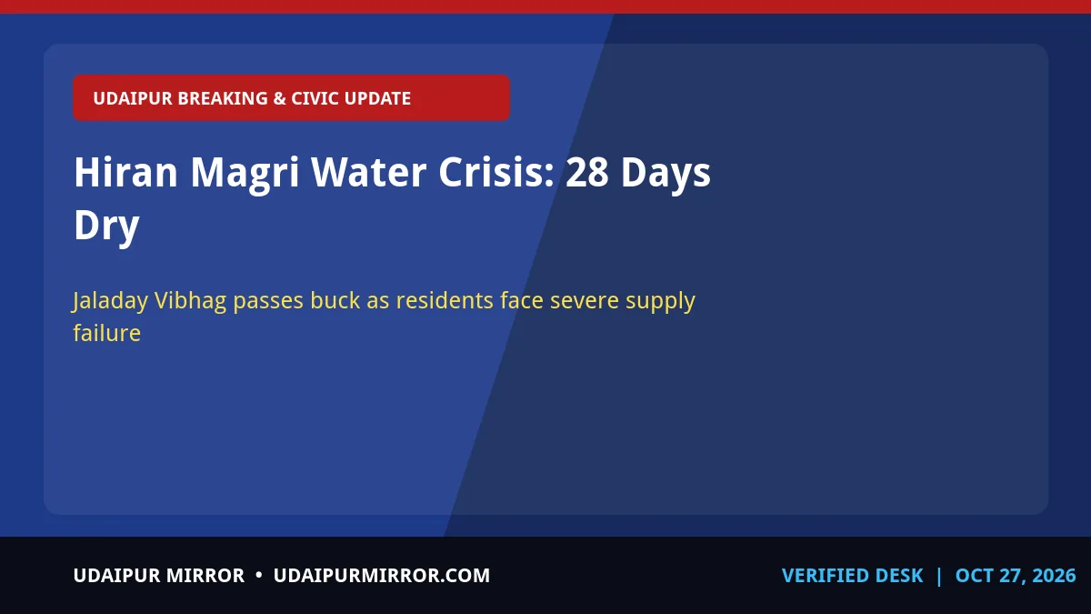 udaipur hiran magri water crisis hiran magri water crisis: 28 days dry