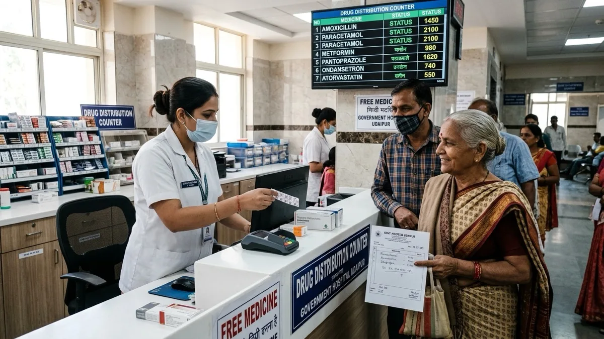 Udaipur Hospitals Drug Distribution Counter DDC Medicine Stock and Prescription Dosage Guidelines Banner
