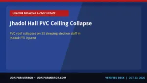 udaipur jhadol pvc ceiling collapse jhadol hall pvc ceiling collapse