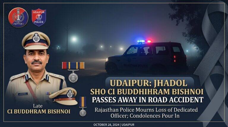 Udaipur Jhadol SHO CI Buddhram Bishnoi Tragic Road Accident Near Jodhpur